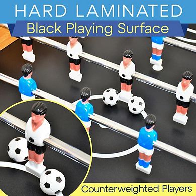 SereneLife 48'' Competition-Sized Foosball Table - Heavy Duty for Kids & Adults SLFSBLT75N