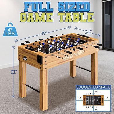 SereneLife 48'' Competition-Sized Foosball Table - Heavy Duty for Kids & Adults SLFSBLT75N