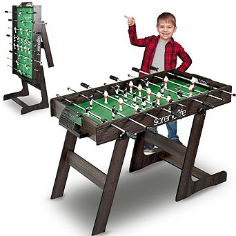 SereneLife 48'' Foldable Tabletop Foosball Table - Heavy Duty for Home & Game Room (SLFSBLFD10A)