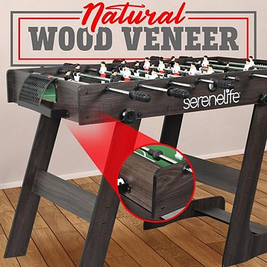 SereneLife 48'' Foldable Tabletop Foosball Table - Heavy Duty for Home & Game Room (SLFSBLFD10A)