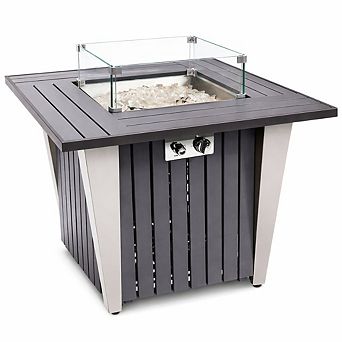 SereneLife Propane Fire Pit Table with Sturdy Metal, Gas Pits with 50,000 BTU