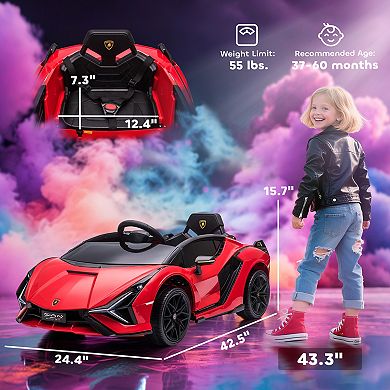Aosom 12V Lamborghini SIAN Licensed Electric Car for Kids,