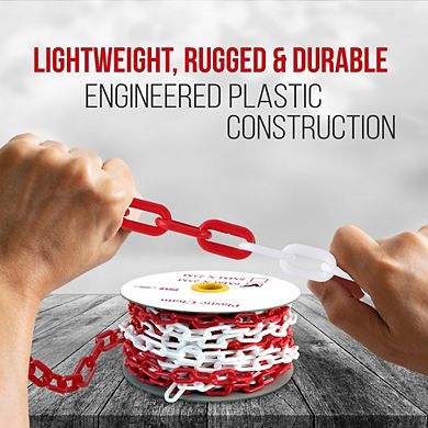 Pyle 82' Emergency Barrier Chain - High-Visibility Multi-Color Safety Chain (PCHN31)