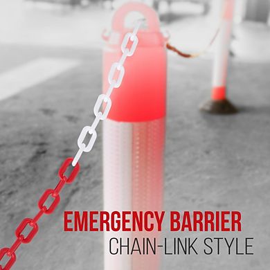 Pyle 82' Emergency Barrier Chain - High-Visibility Multi-Color Safety Chain (PCHN31)