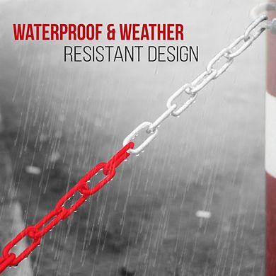 Pyle 82' Emergency Barrier Chain - High-Visibility Multi-Color Safety Chain (PCHN31)