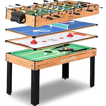 SereneLife 4-in-1 Multi-Function Game Table - Durable & Compact SLMTGTBL41