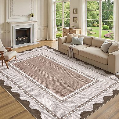 Rug for Living Room, Bedroom with Washable, Non Slip, Soft Made of Polyester