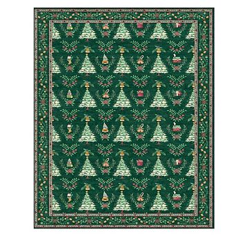 6X9 FT Green Christmas Holiday Rug for Living Room with Washable, Non Slip, Low Pile