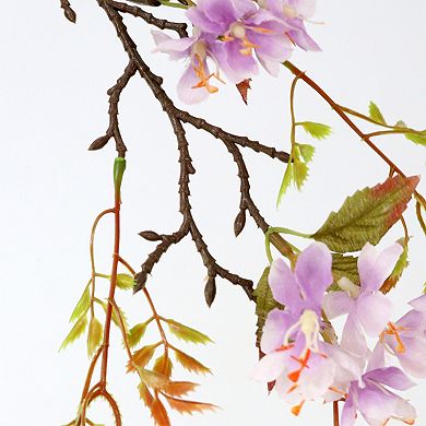 Artificial Trees Realistic Potted Silk Begonia Flower Tree Faux Tree + Lifelike Branches and Leaves