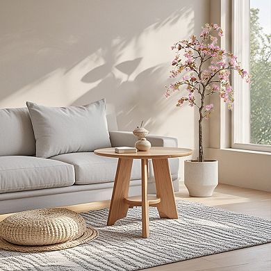 Artificial Trees Realistic Potted Silk Begonia Flower Tree Faux Tree + Lifelike Branches and Leaves