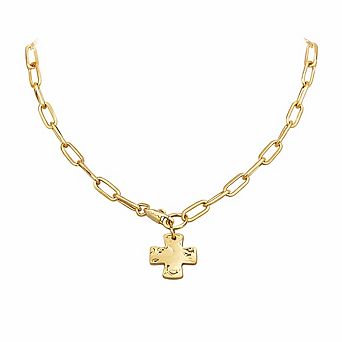 Layered Cross Charm Necklace