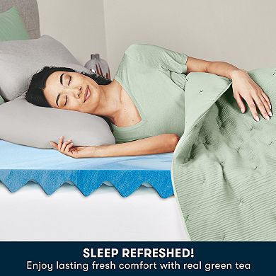 Serta® Comfort Boost 2-inch Green Tea Memory Foam Mattress Topper