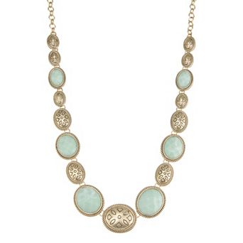 Napier Gold Tone Casual Nature Collar Necklace