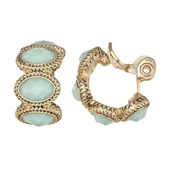 Napier Gold Tone Casual Nature Hoop Clip-On Earrings