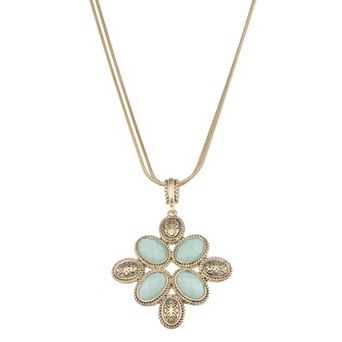 Napier Gold Tone Casual Nature Pendant Necklace