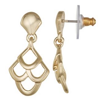 Napier Gold Tone Under The Sea Drop Earrings