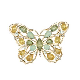 Napier Gold Tone Butterfly Pin