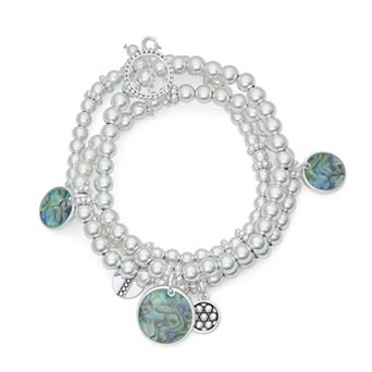 Napier Silver Tone Color Drop 3 pc Stretch Bracelet Set