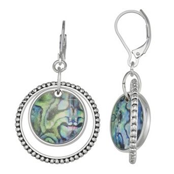 Napier Silver Tone Color Drop Leverback Drop Earrings