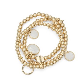 Napier Gold Tone Color Drop 3 pc Stretch Bracelet Set