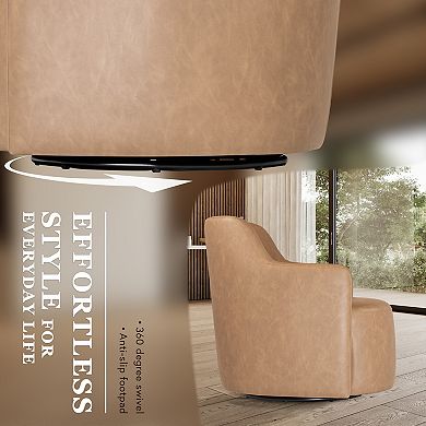 HomePop Upholstered Swivel Accent Chair