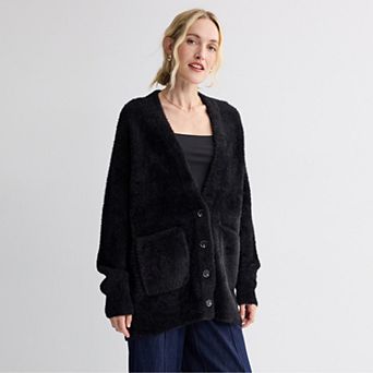 Women's Nine West Button Front Eyelash Sweater Cardigan