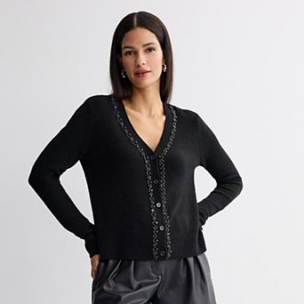 Women's Nine West Shine V-Neck Sweater Cardigan