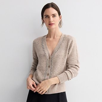 Women's Nine West Shine V-Neck Sweater Cardigan