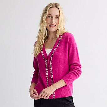 Women's Nine West Shine V-Neck Sweater Cardigan