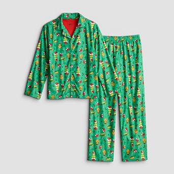 Kids 4-10 Grinch All Over Pajama Top & Pajama Bottoms Set