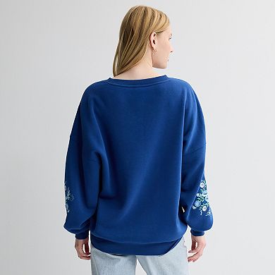Juniors' New York City Oversized Graphic Pullover