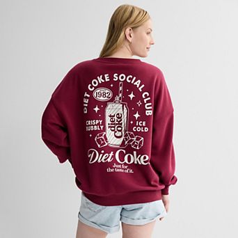 Juniors' Diet Coke Social Club Oversized Graphic Pullover