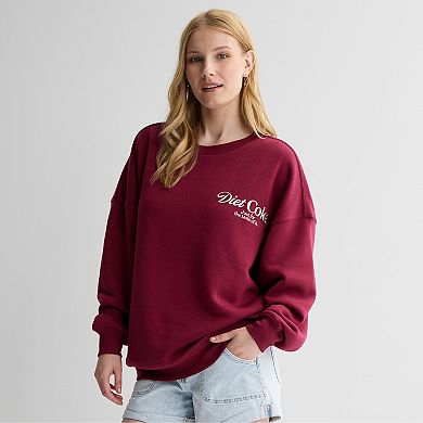 Juniors' Diet Coke Social Club Oversized Graphic Pullover