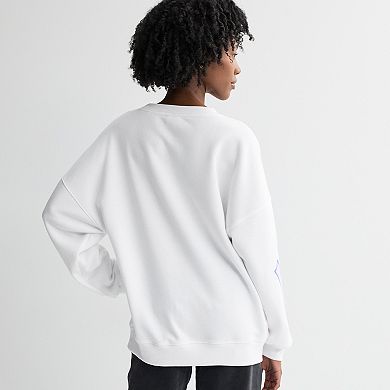 Juniors' Disney's Mickey Mouse Puff Ink Oversized Graphic Pullover