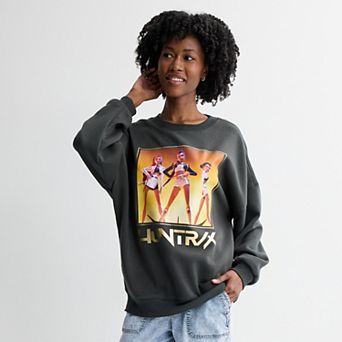 Juniors' K-Pop Demon Hunters Huntrix Golden Crew Oversized Graphic Pullover