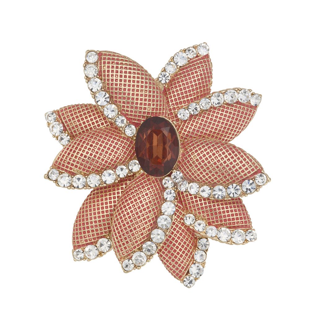 Napier Gold Tone Elevated Flower Pin
