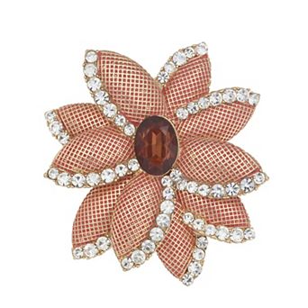 Napier Gold Tone Elevated Flower Pin