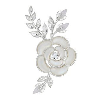 Napier Silver Tone Elevated Flower Pin