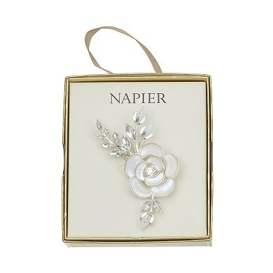 Napier Silver Tone Elevated Flower Pin