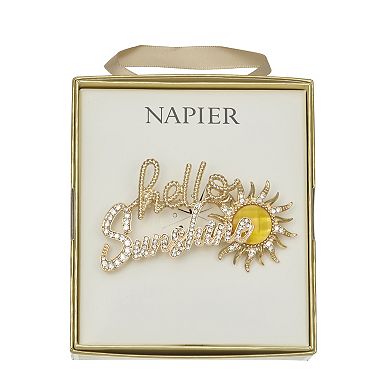 Napier Gold Tone Elevated Sunshine Pin