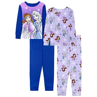Girls 4-10 Disney’s Frozen Anna & Elsa 4 pc Pajama Top & Pajama Bottoms Set