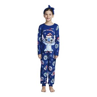 Girls 4-10 Disney’s Lilo & Stitch 3 pc Pajama Top, Pajama Bottoms, & Spa Headband Set
