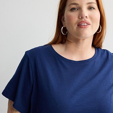 Plus Size Sonoma Goods For Life® Everyday Short Sleeve Crew Tee