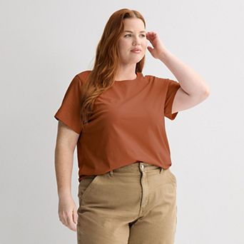 Plus Size Sonoma Goods For Life® Everyday Short Sleeve Crew Tee