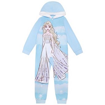 Girls 4-10 Disney’s Frozen Elsa Ice Queen One-Piece Footless Pajama