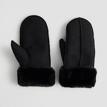 Women's Sonoma Goods For Life® Faux Suede With Faux Fur Cuff Mittens