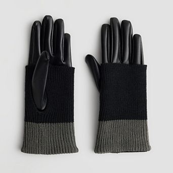 Women's Sonoma Goods For Life® PU Gloves With Rib Overlay
