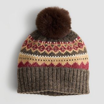 Women's Sonoma Goods For Life® Lofty Fair Isle Pom Pom Beanie