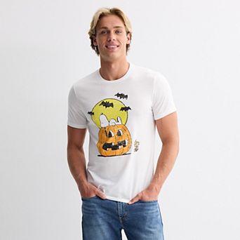 Men's Peanuts Snoopy & Woodstock Jack-o-Lantern Graphic Tee