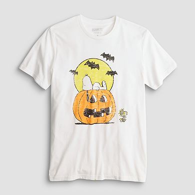 Men's Peanuts Snoopy & Woodstock Jack-o-Lantern Graphic Tee